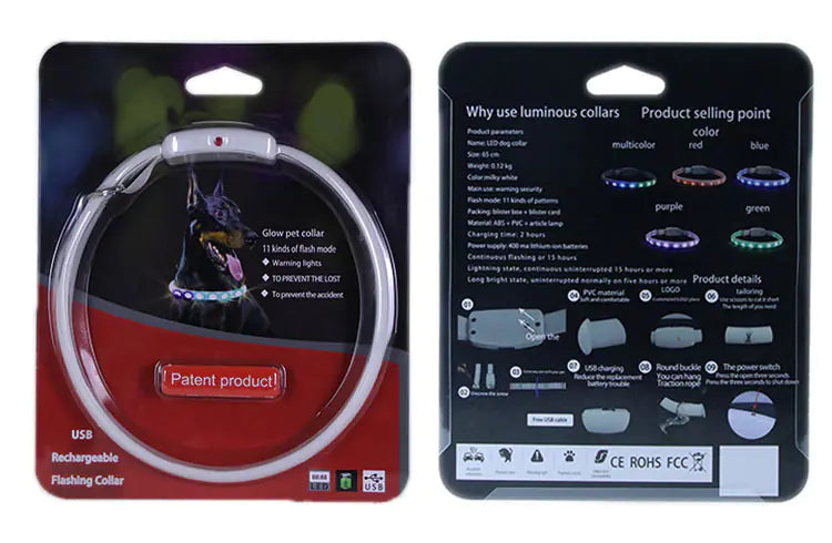 Luminous LED Dog Collar with Horse Running Design