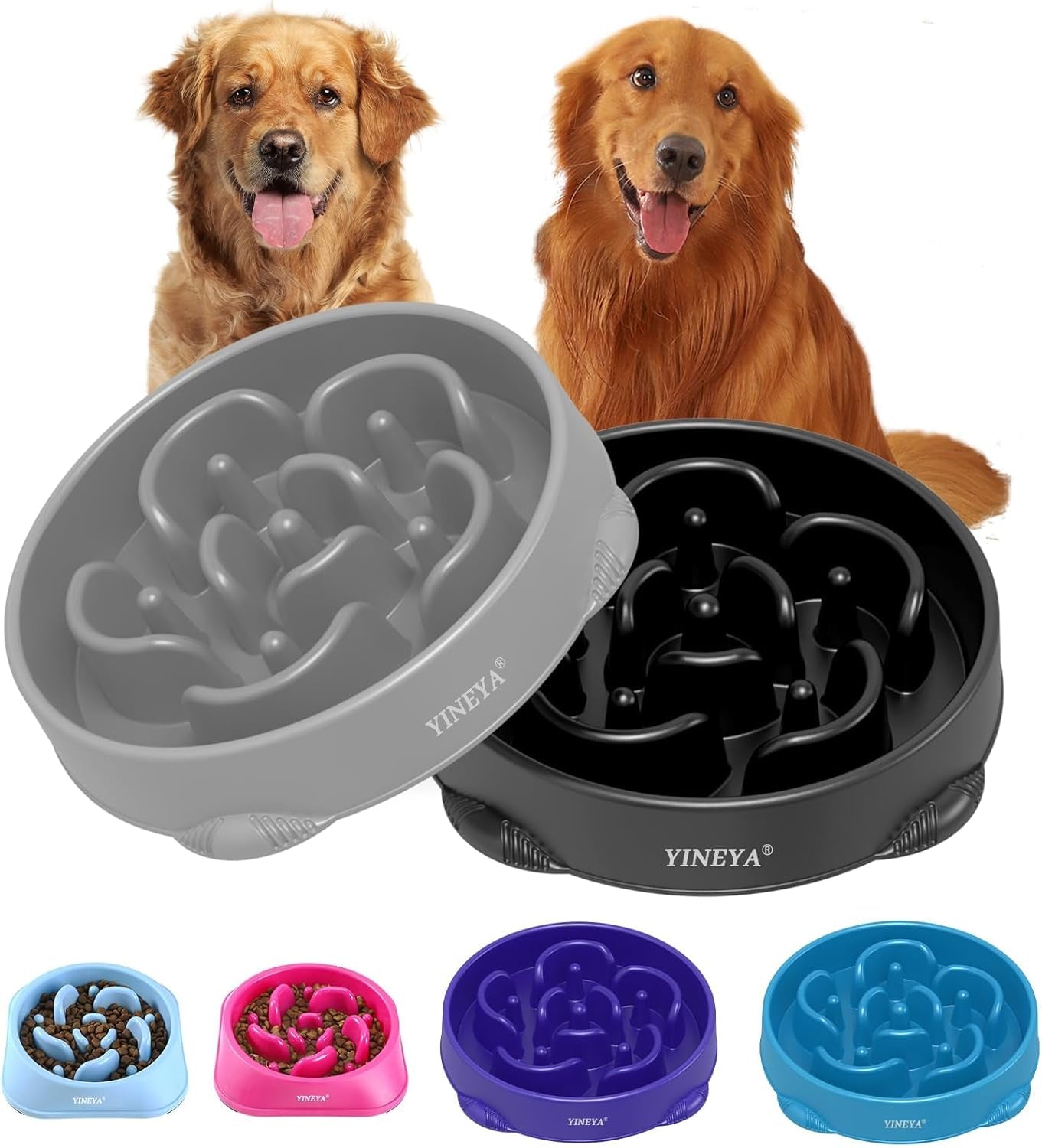 Anti-Choking Slow Feeder Dog Bowls Small Size Dog, Slow Feeder Cat Bowl, Supplies and Puzzle for Pet