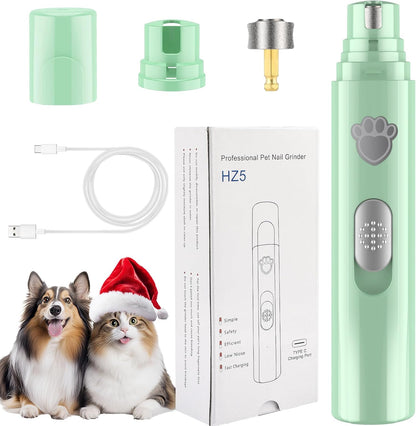 Dog Nail Trimmers with Light, Cat Dog Nail Clippers, Dog Nail Grinder Quiet for Large Medium Small Dogs Paw & Cats Claw, Electric 2-Speed Pet Toenail Grooming Supplies, Gifts for Dog Lovers.