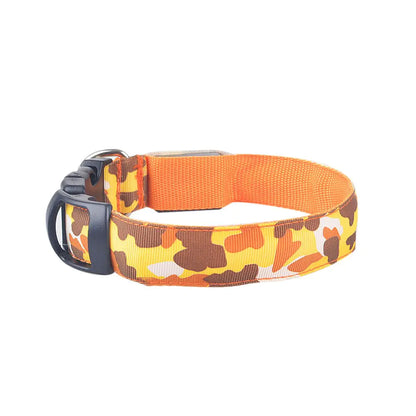 LED Glow Camouflage Dog Collar - Durable Pet Accessory