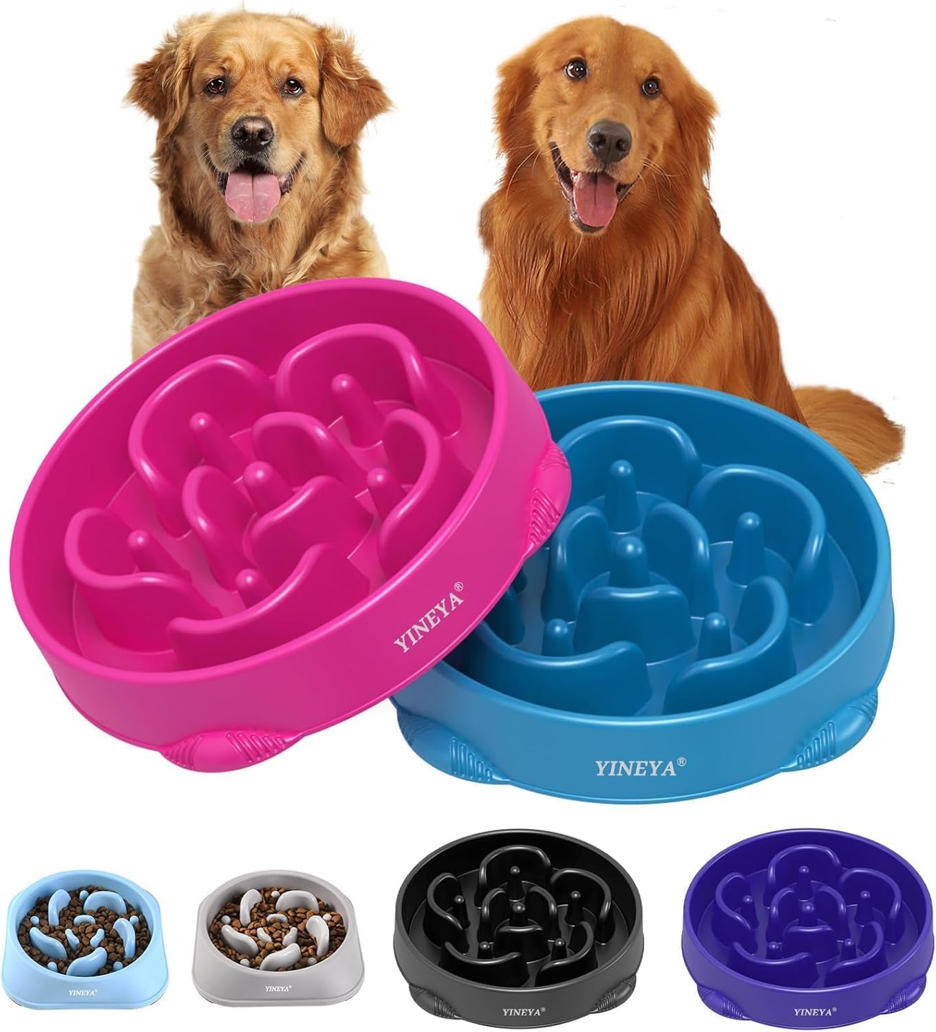 Anti-Choking Slow Feeder Dog Bowls Small Size Dog, Slow Feeder Cat Bowl, Supplies and Puzzle for Pet