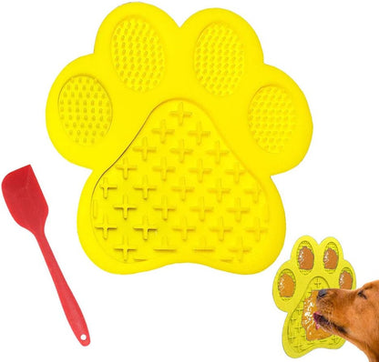 Licking Mat for Dog Anxiety - Peanut Butter Slow Feeder Bowl, Pad with Strong Suction to Wall for Pet Bathing, Grooming, and Training (Blue)