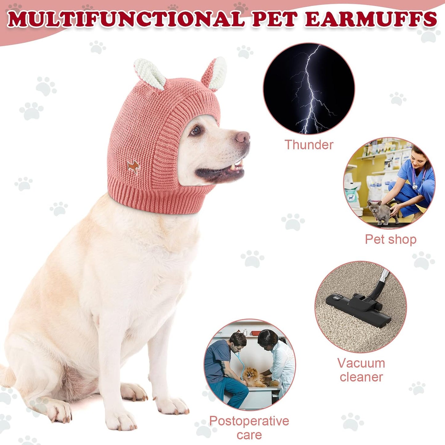 Knitted Comfort Ear Hood for Dogs