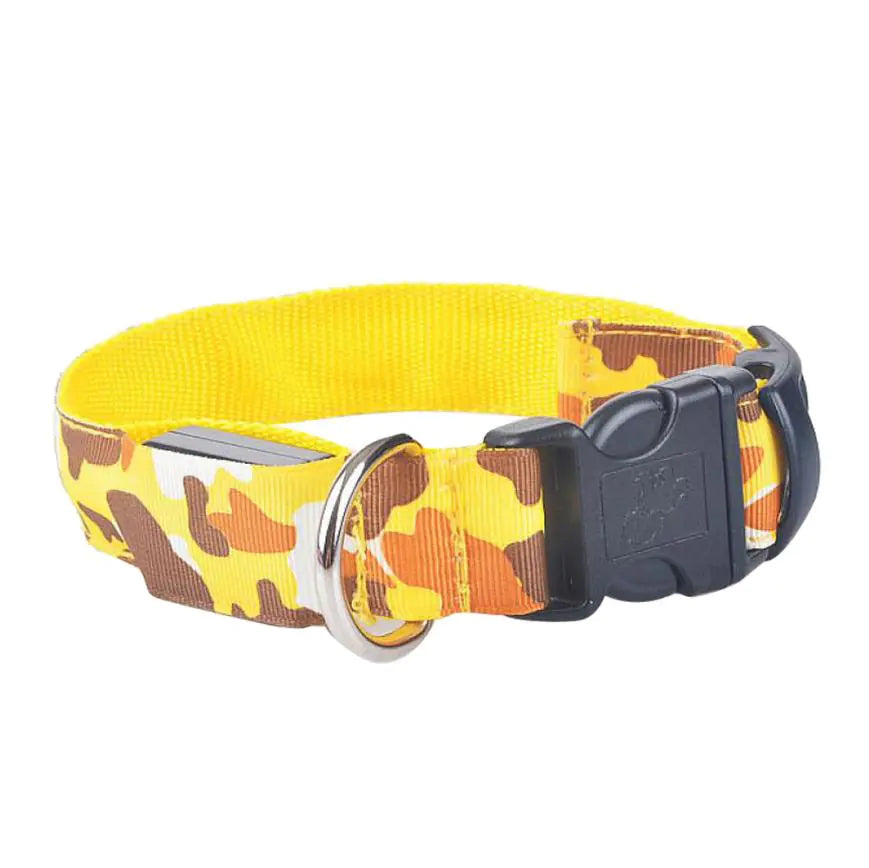 LED Glow Camouflage Dog Collar - Durable Pet Accessory
