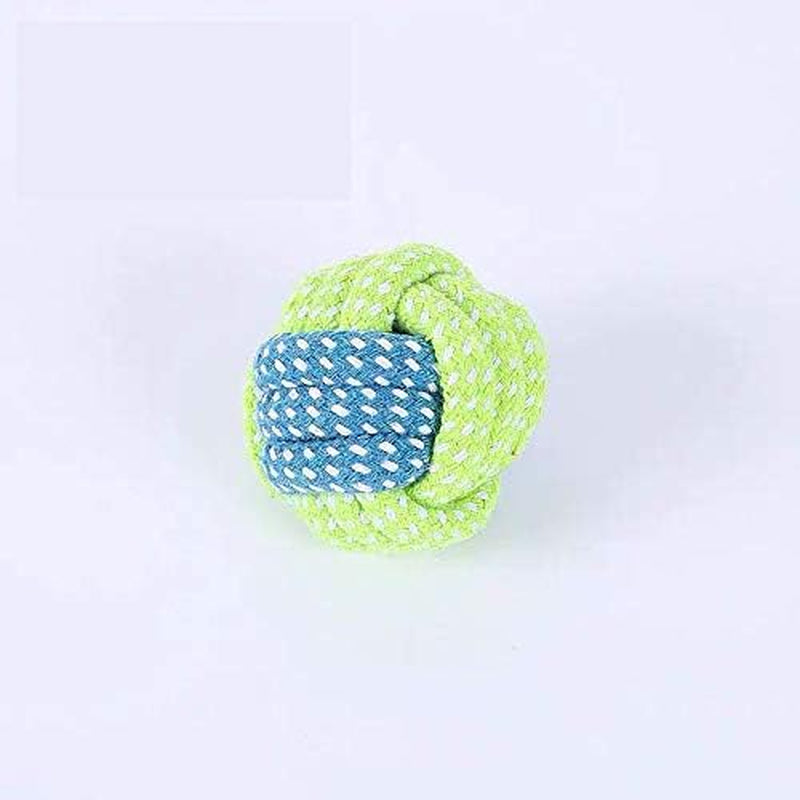Dog Toy Interactive Chewing Rope Ball Toys Natural Cotton Washable Durable Tug of War for Small Medium Dogs Puppies Training Playing Teeth Cleaning (Drop Ball)