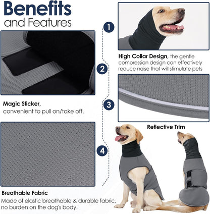 Extra-Large Dog Anxiety Vest, Thunder Jacket for Dogs Anxiety