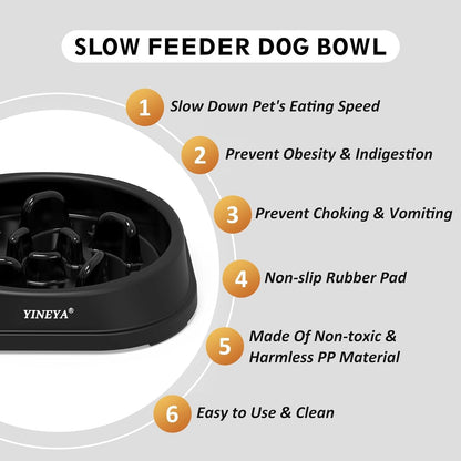 Anti-Choking Slow Feeder Dog Bowls Small Size Dog, Slow Feeder Cat Bowl, Supplies and Puzzle for Pet