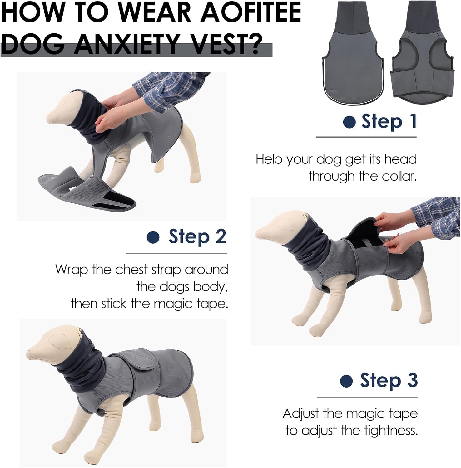 Extra-Large Dog Anxiety Vest, Thunder Jacket for Dogs Anxiety