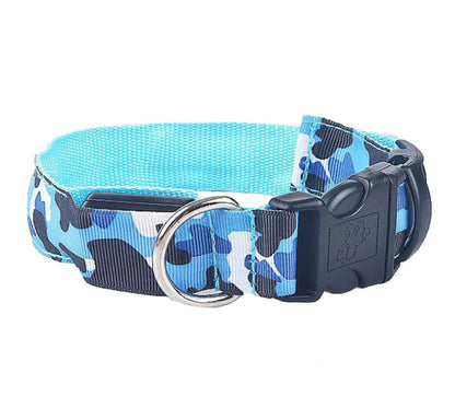 LED Glow Camouflage Dog Collar - Durable Pet Accessory