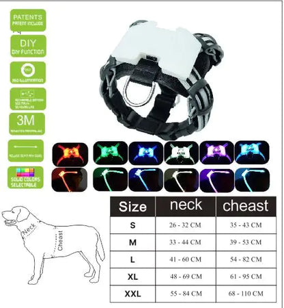 LED Rechargeable Silicone Luminous Dog Collar (All Sizes)