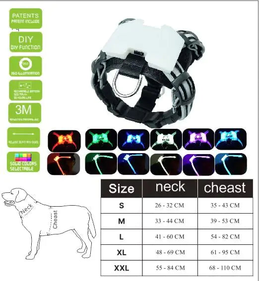 LED Rechargeable Silicone Luminous Dog Collar (All Sizes)