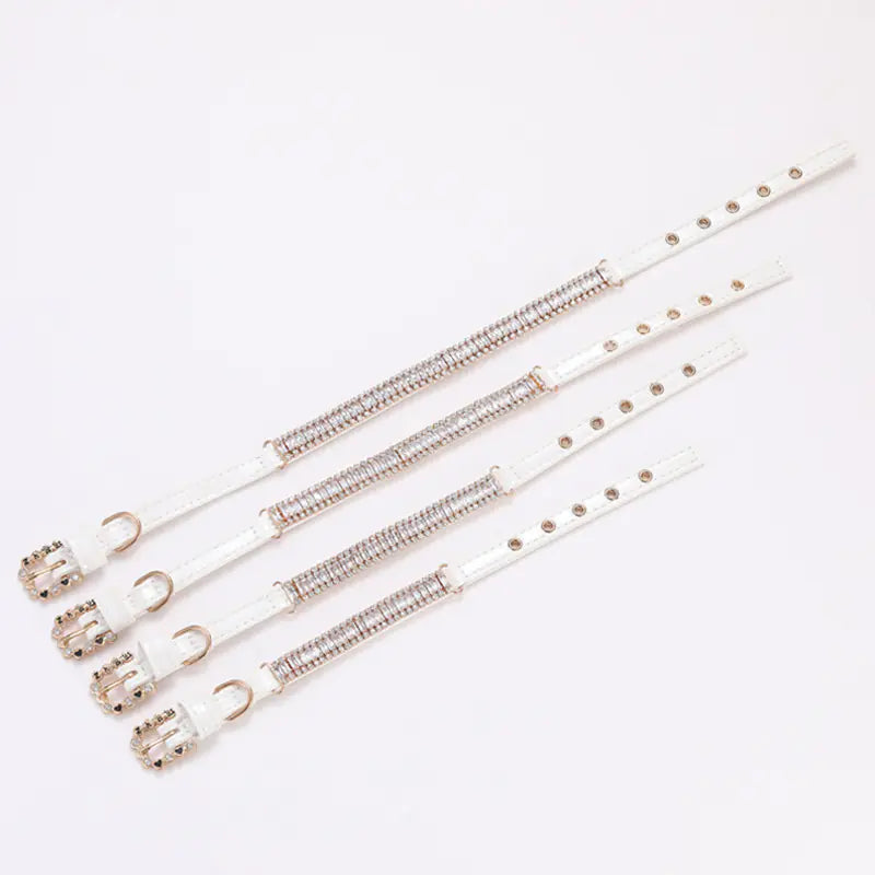 Adjustable Pearl Cat and Dog Collar with Traction Rope