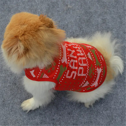 Pet Clothes Cotton Vest for Christmas Celebration