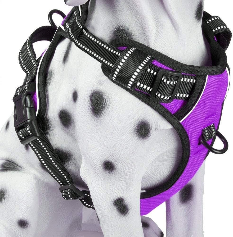 No Pull Dog Harness Medium, Reflective Vest with Front Clip & Handle