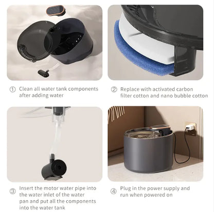 Automatic Pet Water Fountain with Quiet Operation, USB Charging – Cat & Dog Drinking Dispenser