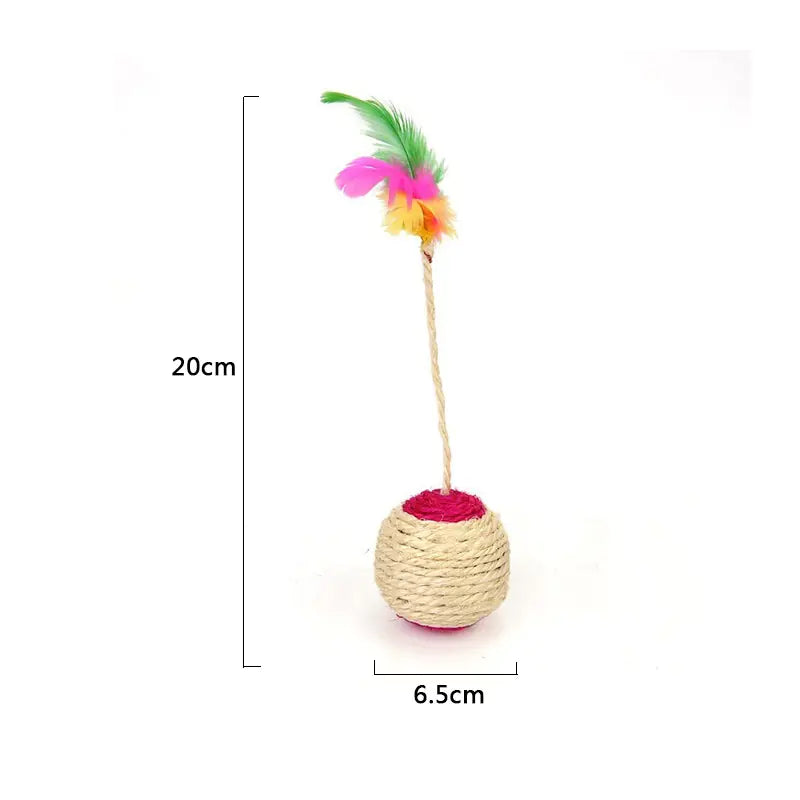 Interactive Color Feather Ball Toy for Cats