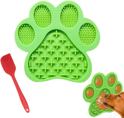 Licking Mat for Dog Anxiety - Peanut Butter Slow Feeder Bowl, Pad with Strong Suction to Wall for Pet Bathing, Grooming, and Training (Blue)