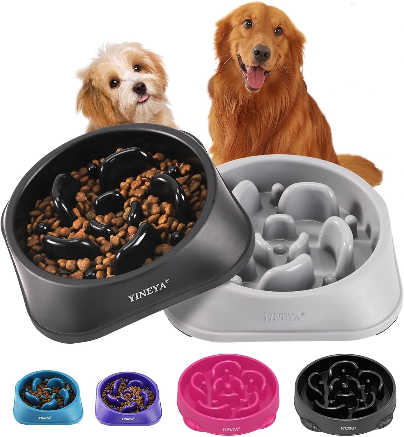 Anti-Choking Slow Feeder Dog Bowls Small Size Dog, Slow Feeder Cat Bowl, Supplies and Puzzle for Pet