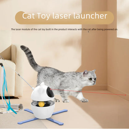 Smart Electric Cat Toy with Laser and Rotating Base