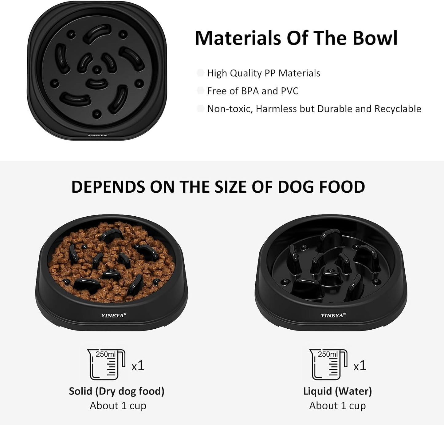 Anti-Choking Slow Feeder Dog Bowls Small Size Dog, Slow Feeder Cat Bowl, Supplies and Puzzle for Pet