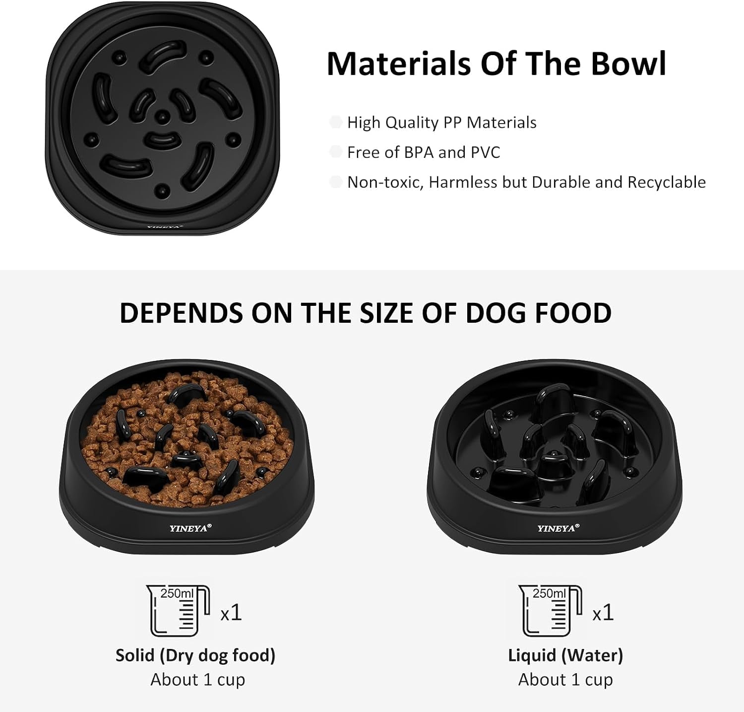 Anti-Choking Slow Feeder Dog Bowls Small Size Dog, Slow Feeder Cat Bowl, Supplies and Puzzle for Pet