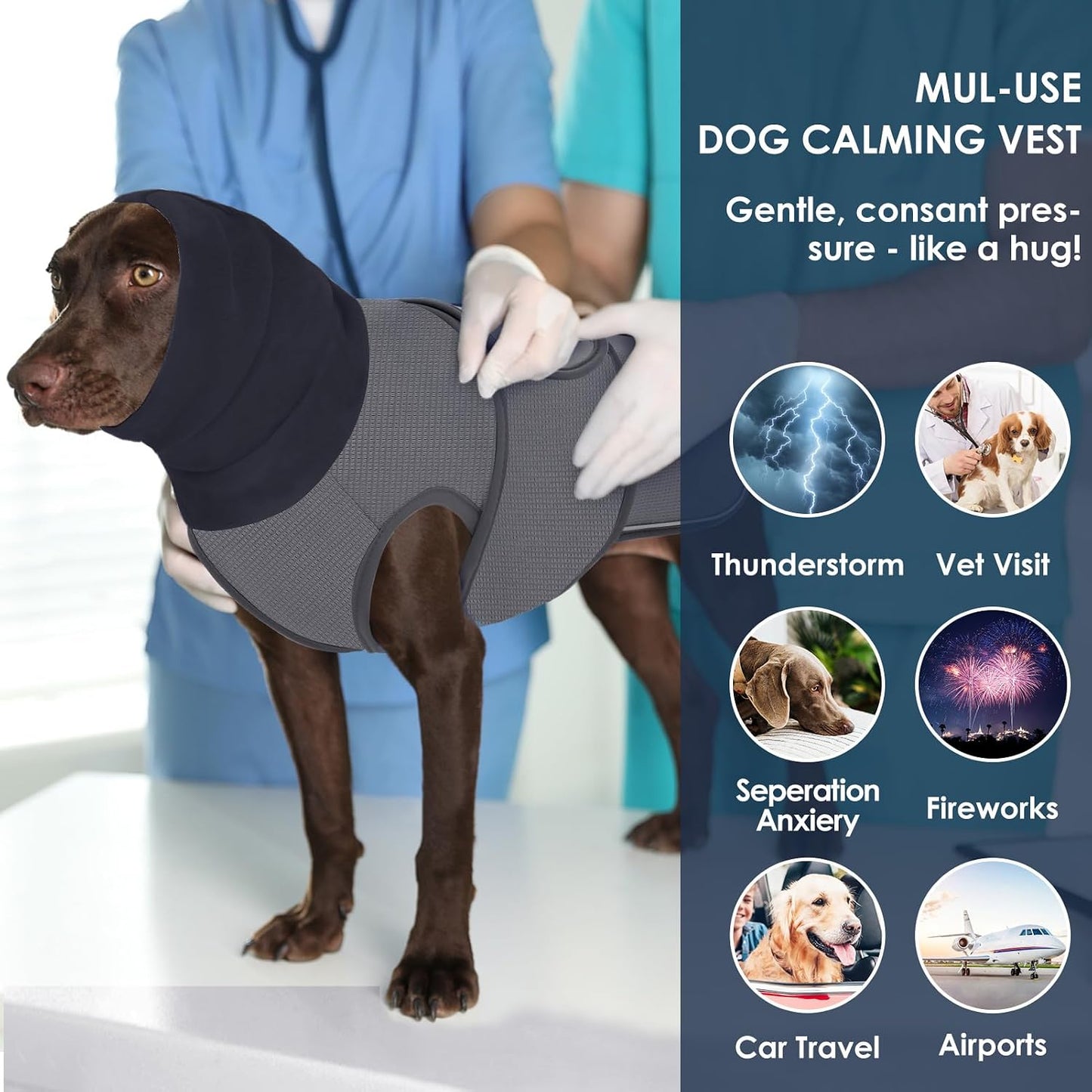 Extra-Large Dog Anxiety Vest, Thunder Jacket for Dogs Anxiety