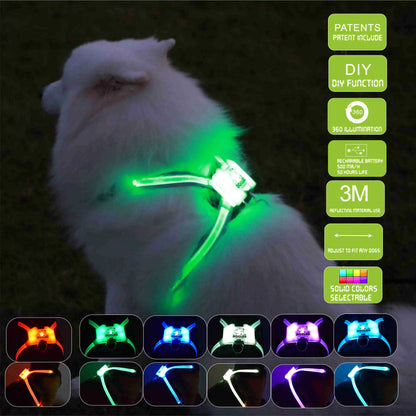 LED Rechargeable Silicone Luminous Dog Collar (All Sizes)