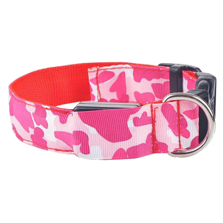 LED Glow Camouflage Dog Collar - Durable Pet Accessory