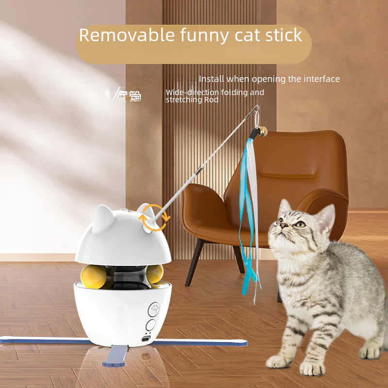 Smart Electric Cat Toy with Laser and Rotating Base