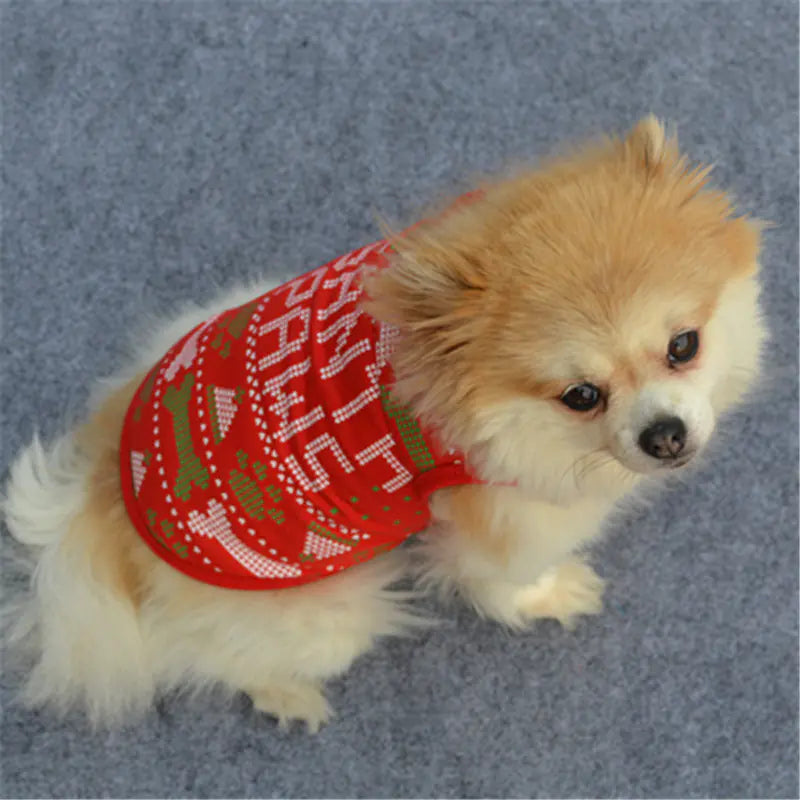 Pet Clothes Cotton Vest for Christmas Celebration